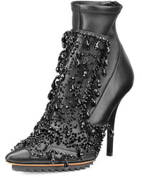 Givenchy Lux Beaded Leather Ankle Boot Black