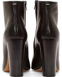 Maison Margiela Black Leather Pointed Ankle Boots