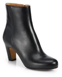 Maison Margiela Leather Curved Heel Ankle Boots