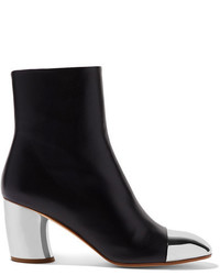 Proenza Schouler Metallic Trimmed Leather Ankle Boots Black