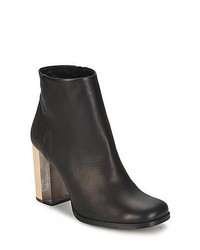 Miista Ali Black Leather Low Ankle Boots