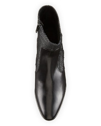Andre Assous Miranda Embossed Leather Bootie Black