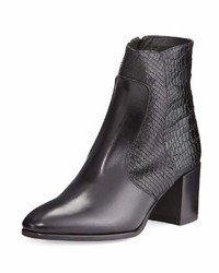 Andre Assous Miranda Embossed Leather Bootie Black