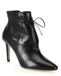 Jimmy Choo Murphy 85 Cinched Leather Point Toe Booties