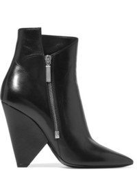 Saint Laurent Niki Leather Ankle Boots Black