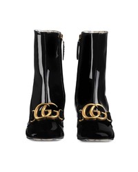 Gucci Patent Leather Ankle Boot With Double G
