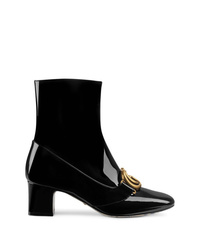Gucci Patent Leather Ankle Boot With Double G