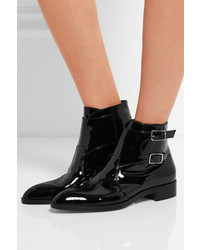 Gianvito Rossi Patent Leather Ankle Boots Black