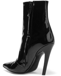 Balenciaga Patent Leather Ankle Boots Black