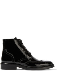 Burberry Patent Leather Ankle Boots Black