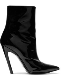 Balenciaga Patent Leather Ankle Boots Black