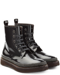 Brunello Cucinelli Patent Leather Ankle Boots
