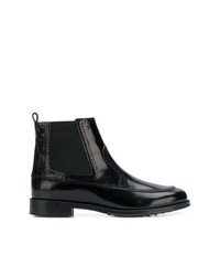 Tod's Perforated Trimmed Ankle Boots
