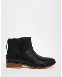 Dune Philbert Clean Leather Zip Back Ankle Boots