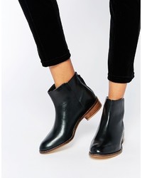 Dune Philbert Clean Leather Zip Back Ankle Boots