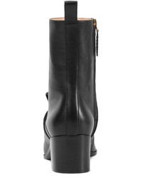 Gucci Polly Kiltie Leather Ankle Boot Nero