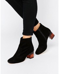Asos Rea Leather Heeled Ankle Boots