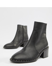 ASOS DESIGN Realm Leather Mid Ankle Boots Leather