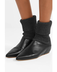 Gabriela Hearst Rocia Leather And Cashmere Sock Boots