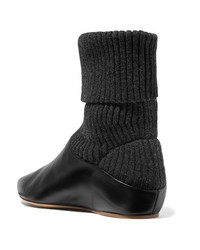 Gabriela Hearst Rocia Leather And Cashmere Sock Boots