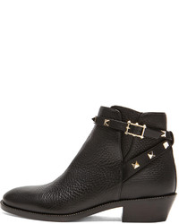 Valentino Rockstud Leather Ankle Boots T35