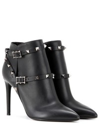Valentino Garavani Rockstud Noir Leather Ankle Boots