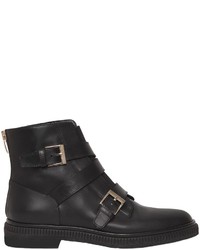 Sergio Rossi 20mm Seattle Buckles Leather Ankle Boots