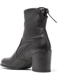 Stuart Weitzman Shorty Stretch Leather Ankle Boots Black