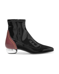 Ellery Smooth And Patent Leather Ankle Boots