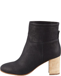 Giuseppe Zanotti Stacked Heel Leather Ankle Boot Black