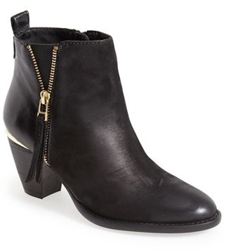 Black Leather Ankle Boots: Steve Madden Wantagh Leather Ankle Boot