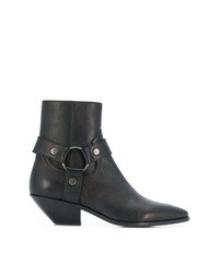 Saint Laurent Strapped Pointed Ankle Boots