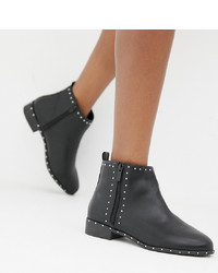 New Look Wide Fit Stud Flat Ankle Boot
