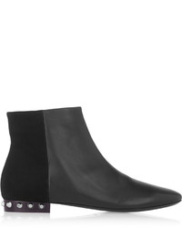 Balenciaga Studded Suede And Leather Ankle Boots