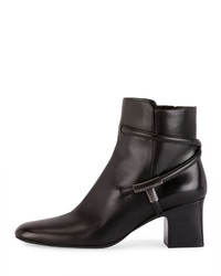 Tom Ford T Bar Leather 65mm Bootie Black