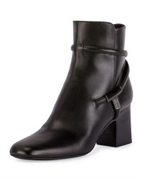 Tom Ford T Bar Leather 65mm Bootie Black
