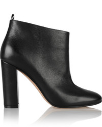 Gianvito Rossi Textured Leather Ankle Boots Black