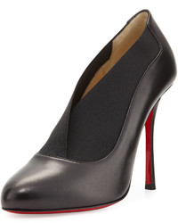Christian Louboutin Toot Couverte Leather 100mm Red Sole Bootie Black