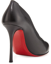 Christian Louboutin Toot Couverte Leather 100mm Red Sole Bootie Black