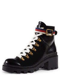 Gucci Trip Leather Combat Boot