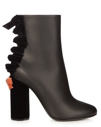 Marco De Vincenzo Velvet And Leather Ankle Boots