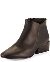 Coclico Whit Leather Ankle Bootie Black