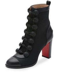 Christian Louboutin Who Dances Button 85mm Red Sole Bootie Black