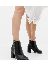 ASOS DESIGN Wide Fit Eartha Zip Ankle Boots