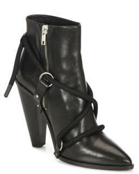 IRO Wikson Leather Lace Up Point Toe Booties