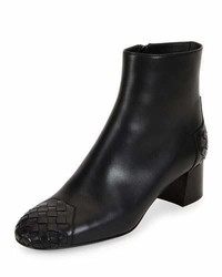 Bottega Veneta Woven Cap Toe Leather Ankle Boot