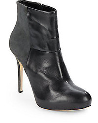 Charles David Ynez Leather Suede Ankle Boots