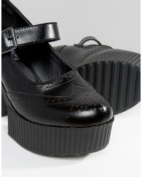 T.U.K. Yuni Mary Jane Brogue Platform Shoes