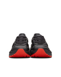 Bottega Veneta Black And Red Speedster Sneakers