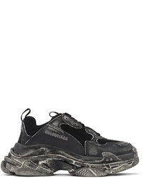 Balenciaga Black Faded Triple S Sneakers